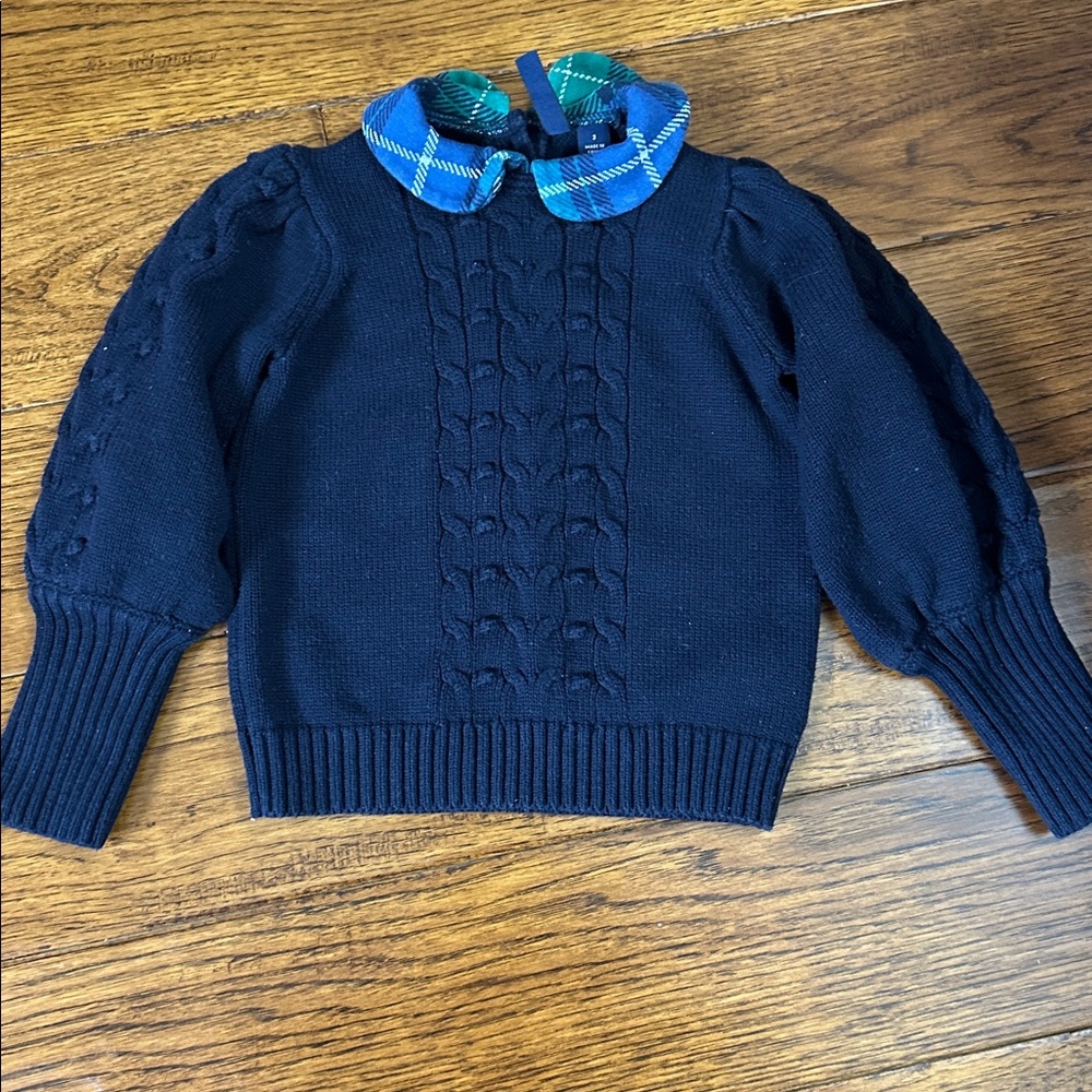 Navy Sweater with Blue Plaid Pants Set - Picture 2 of 5
